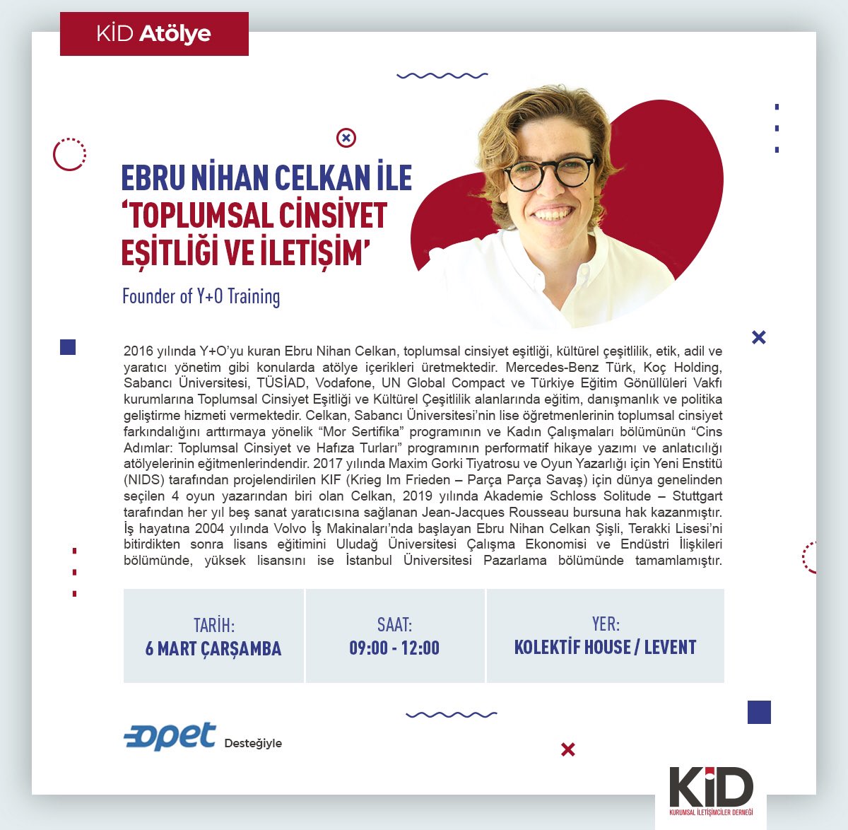 6 Mart Çarşamba Kurumsal İletişimciler Derneği (<a href="/kid_tr/">KİD</a>) ile Toplumsal Cinsiyet Eşitliğini İletişim’de sağlamak için beraber çalışacağız. Nerede olursak olalım her birimizin eşitliği sağlamak için yapabilecekleri var. Eşitliği sağlayana kadar beraber adımlar atmaya devam 🎈
