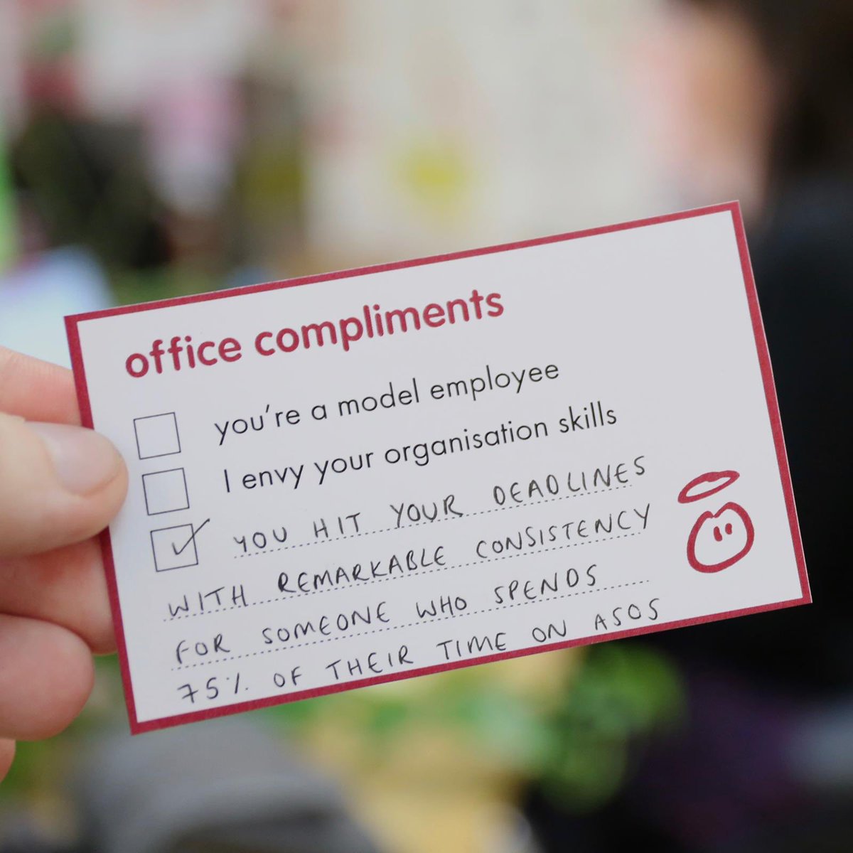 innocent's tweet photo. We've written some office-based compliments. Some of them are nicer than others. 
#WorldComplimentDay https://t.co/EvPBI4V7bQ