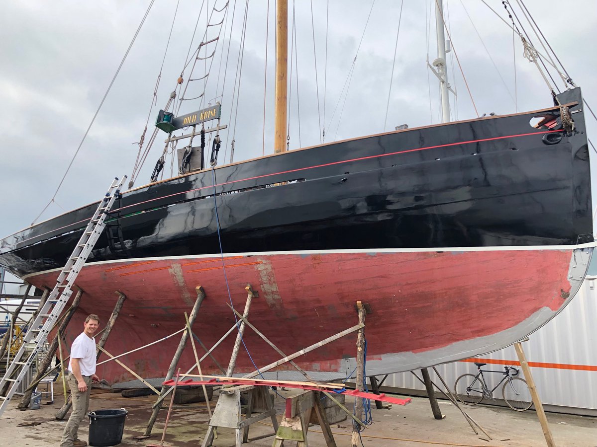 Still more shiny! Antifoul next week and then back in her more natural element!
