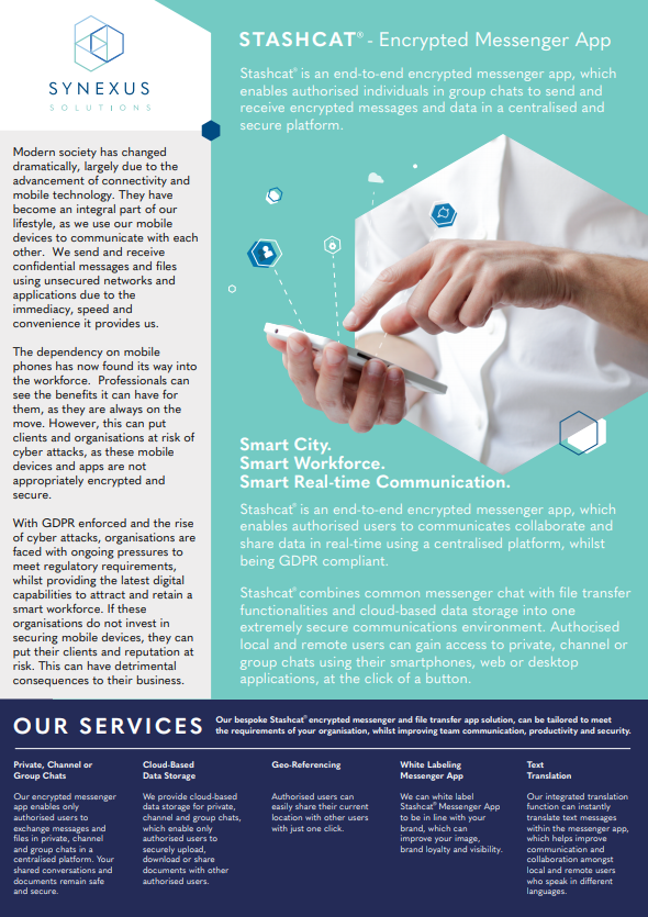 synsols's tweet photo. Did you know, all the data you share with your contacts in the popular communication apps go through American servers? Do you know what they do with your data? Hmm.. 

#stashchat #BAPCO2019 #CCE2019 #connecting #information #publicsafety #joinbapco #keepingyouconnected #informing https://t.co/nvi0R1ZoLZ