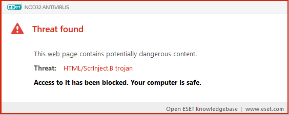 Inge_is_Inge's tweet photo. @Craftivists Dearest craftivists, there seems to be something up with your website. When I go to it my virus software gives this message! https://t.co/JL7nrXKRx6