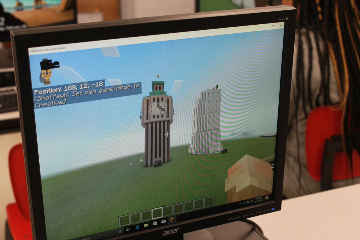 TowneTech's tweet photo. For #digitallearningday2019 my 6th graders programmed their own maze game using #SCRATCH coding program. My 7th grades used #Minecraft to recreate famous architectural structures around the world. #dlday #obproud #edTechOB #futurereadyNJ @TechDir_Moran @Dr_ScottCascone https://t.co/RK0gx9J8AF