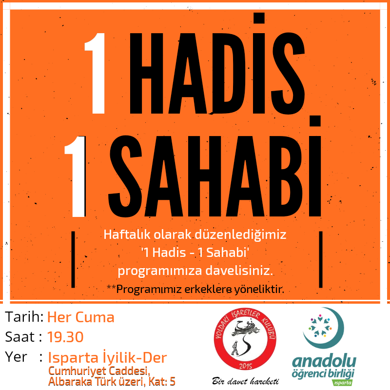 yiksdu's tweet photo. Haftalık olarak düzenlediğimiz 1 Hadis - 1 Sahabi programımıza davelisiniz.
**Program erkeklere yöneliktir. https://t.co/XeN9x88PQb