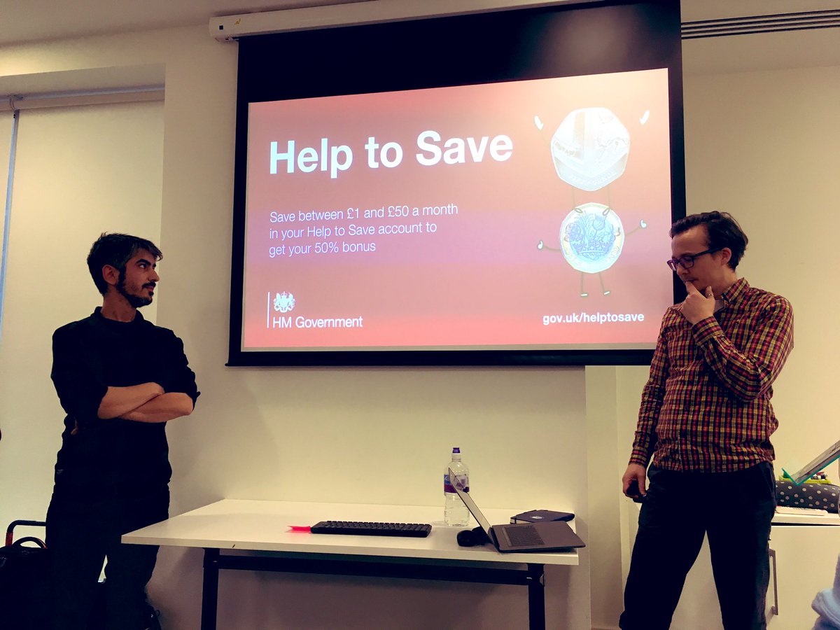 KaraKane_kk's tweet photo. At the cross government user research and content community meetup in Birmingham. First up, a talk from the @HMRCdigital Help to Save team #govcontent #govresearch https://t.co/4vXV5EI46Z