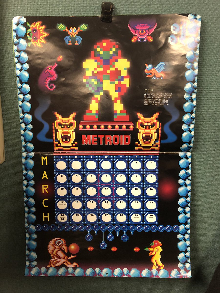 GeekadeKris's tweet image. Well, March is looking good! #outdatedcalendar #metroid #nintendo