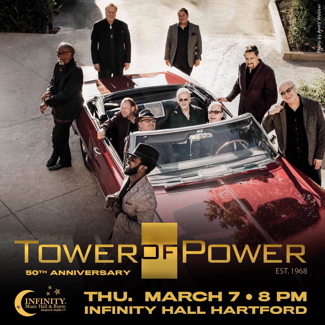 Just a few seats left for Tower of Power 50th Anniversary show in Hartford Mar 7th! Don’t miss your chance to see the funkiest, tightest band around! Tix at: bit.ly/2EfMF1U #lovelivemusic #towerofpower #hartfordhasit #funkytown