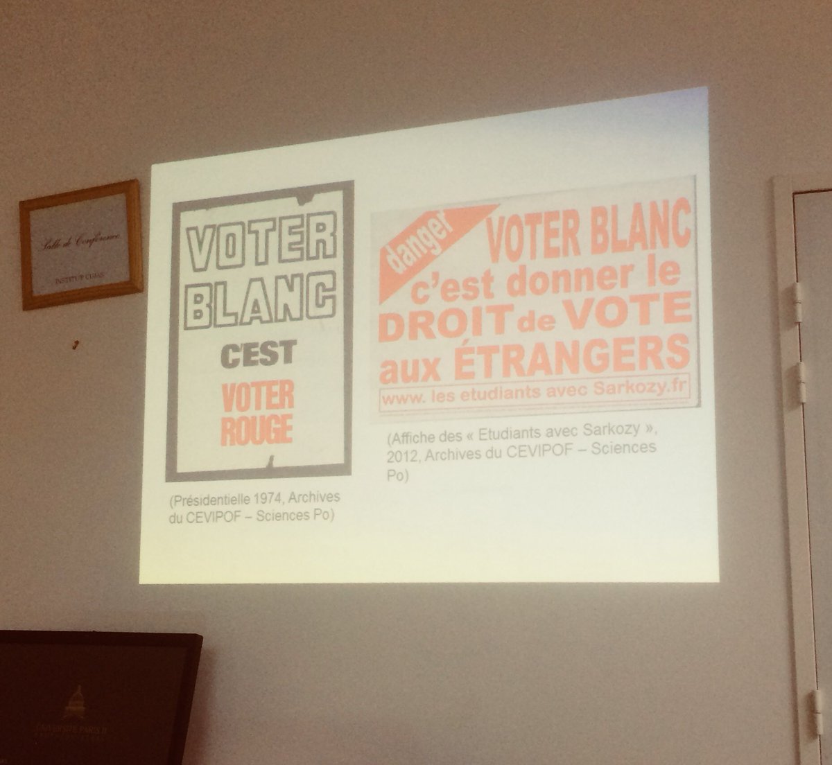 mjvaillant's tweet image. .@JeremieMoualek présente sa thèse sur le #voteblanc au séminaire doctoral du CECP @AssasParis2 #sciencepolitique #these