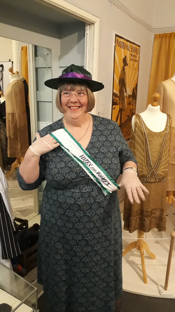 WW1Worcs's tweet photo. Behind the scenes at Fashioning Peace @HartleburyCPT @worcestermuseum exhibition opens to the public 2 March. How did WW1 impact on society post war? Come and find out! https://t.co/qTJE1RzQdV
