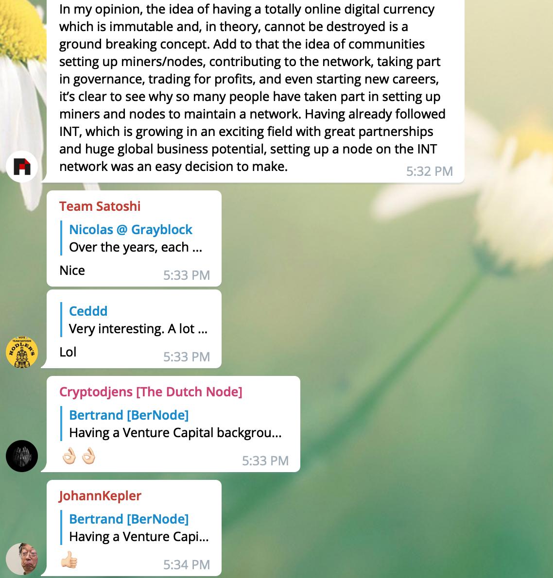 INTCHAIN's tweet photo. Thank you all community members for attending the first Panel Discussion with Candidate Nodes.
It's great to have you discuss and make contribution to our community!
Empower community, light the future.😀#INTChain #IoT #NodePlan https://t.co/6KKyGdYAo1