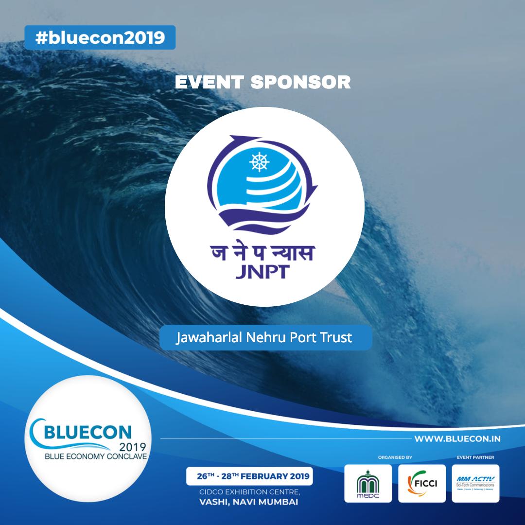 blueconindia's tweet photo. We thank @JNPort - Event Sponsor of the #Bluecon2019 - India's 1st national Conclave on #BlueEconomy https://t.co/6y08uC7gtH