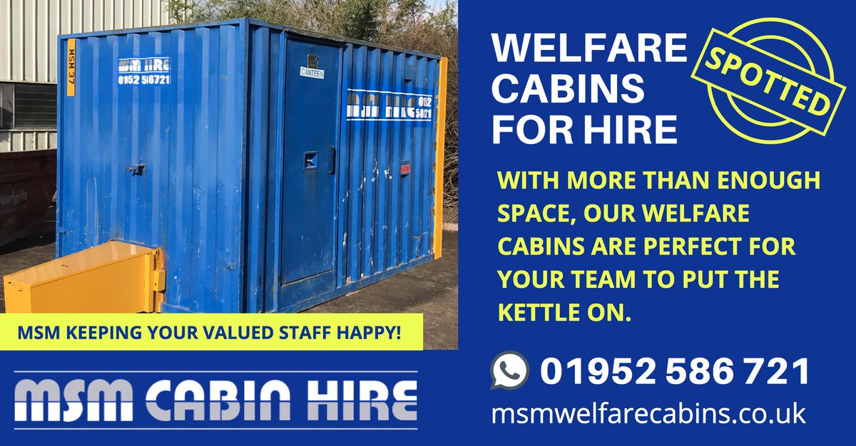 Spotted! One of our Welfare Cabins in Telford - with more than enough space, our welfare cabins are perfect for your team to put the kettle on! flexible 24/7 hire call our team on 01952 586721 msmwelfarecabins.co.uk