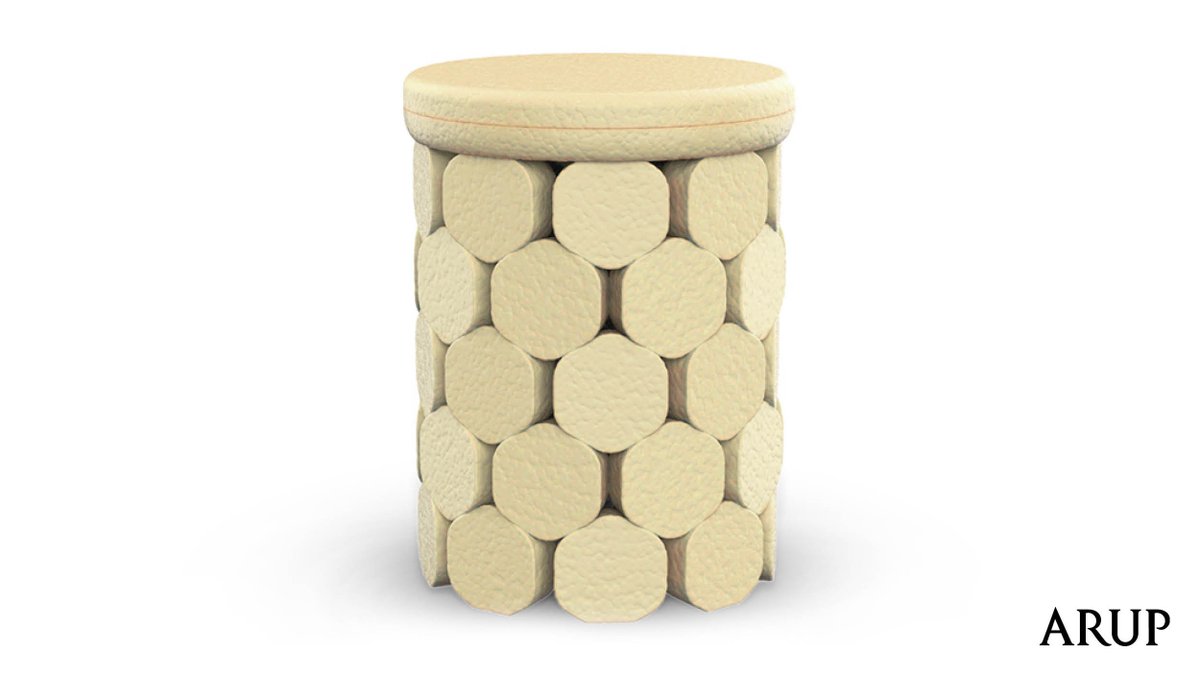 Arup's tweet photo. We’re starting a materials revolution at the Milan Triennale 2019, immersing visitors to the #RECKONstruct pavilion in the #circulareconomy with @humanscalehq’s three approaches to sustainability – which include a stool made from mushrooms. https://t.co/nThPmxvxsi https://t.co/zHwYtAZsmG