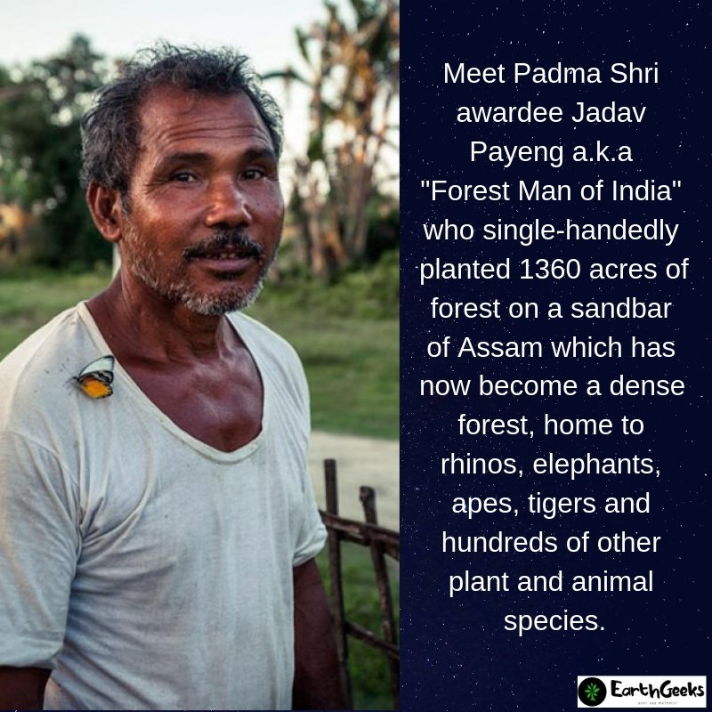iamearthgeek's tweet photo. How big a difference can a single man make?
#forest #change #earth #planet #Assam #India #sustainableplanet #sustainability #instaimpact #instachange #forestmanofindia #jadavpayeng #earthgeeks #doyourbit https://t.co/7PqWNEsy8j
