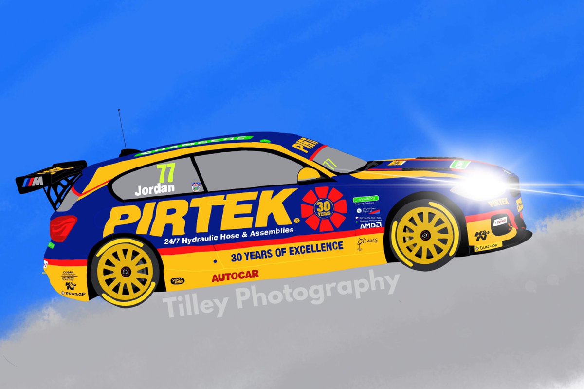 fc_tilley's tweet photo. With the news breaking that the 1 Series won’t be running from the @Official_WSR stable this year. It only seemed fitting to draw the beautiful BMW 125i Msport of @AndrewJordan77 @PirtekRacing - it’s all hand drawn too. #btcc #WSR #BMW #DigitalArt 💙💛❤️ https://t.co/xPvBEZlgO1