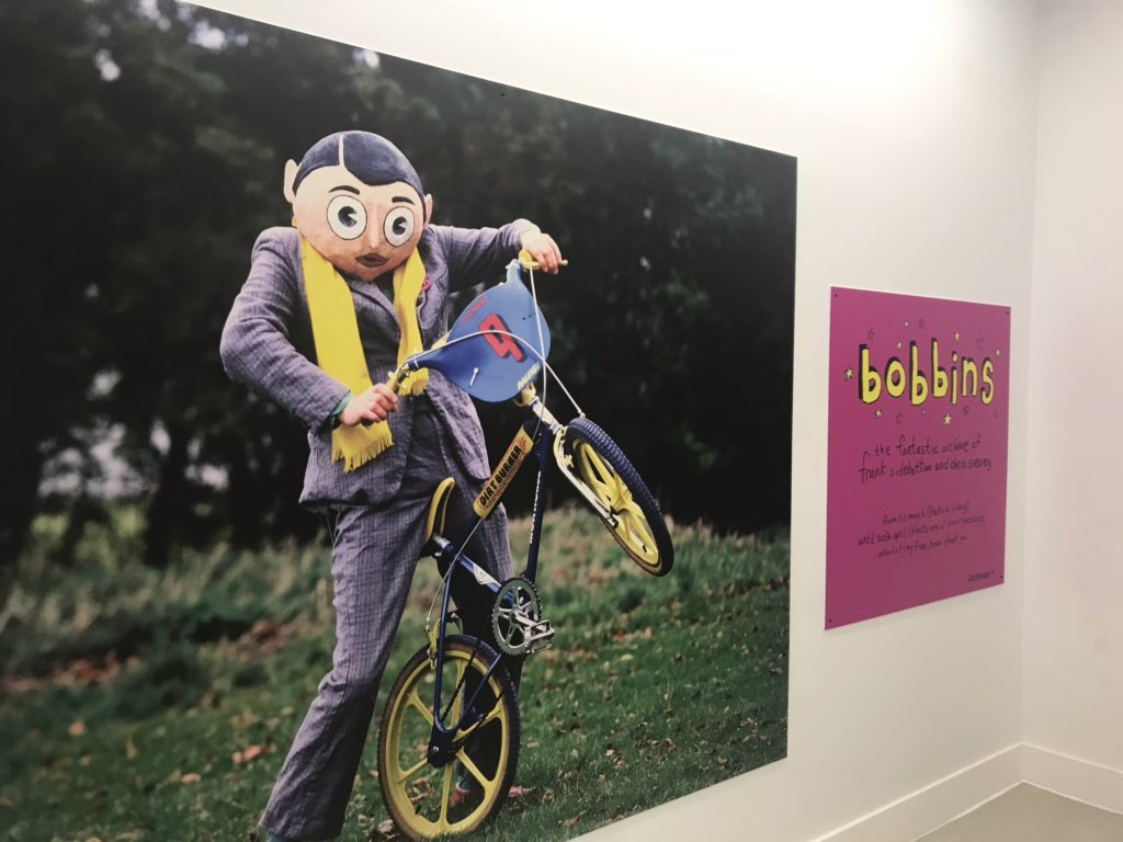 ashercv's tweet image. Get yourself to the “Bobbins” exhibition at Manchester library! Free, family friendly event, you can even get Frank on your coffee! #bobbins @mr_sidebottom