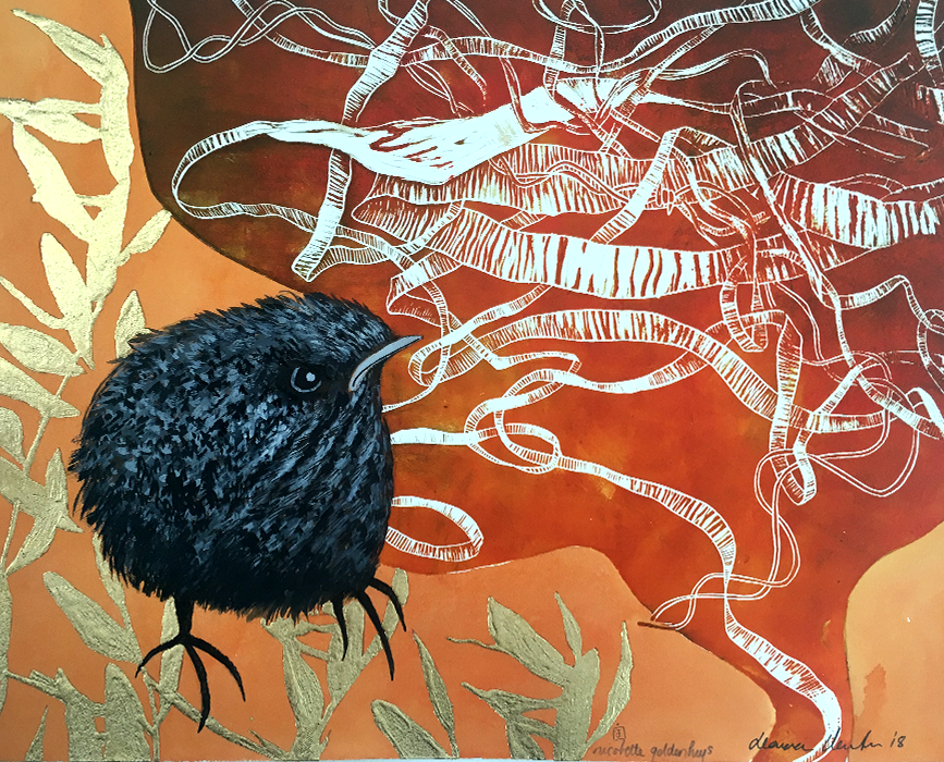 Gallery2art's tweet photo. Last chance to see NINE X NINE !
Leonora Venter and Nicolette Geldenhuys
On the outside
Linocut, Ink and gold leaf
35 x 30 cm
#art #artists #gallery #artdaily #artfirst #southafricanart #femaleartists #ninexnine #artwork #artexhibition #allfemaleshow #printmaking #prints #nine https://t.co/OoaGMipg2U