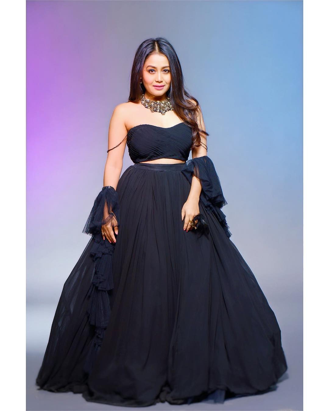 Neha kakkar crop shop top dress