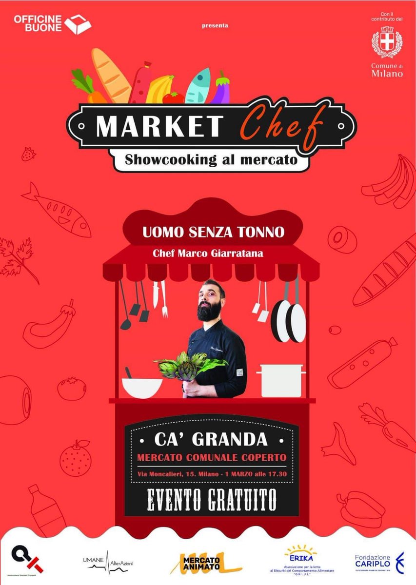 UAlterazioni's tweet photo. Oggi alle 17:30 con @OfficineBuone e @UomoSenzaTonno al #mercato coperto di Ca’ Granda ci saremo anche noi, per rendere gli #showcocking del progetto #MarketChef accessibili in #LIS! 😊 #Milano #Accessibile
Vi aspettiamo!!! https://t.co/6W3OPnVK5B