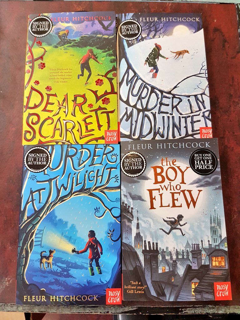 Guys! We had a surprise visitor this morning! The wonderful <a href="/FleurHitchcock/">Fleur Hitchcock = same name on all social media.</a> popped in to sign copies of her books, including the brand-spanking-new, only-just-landed-in-store The Boy Who Flew!