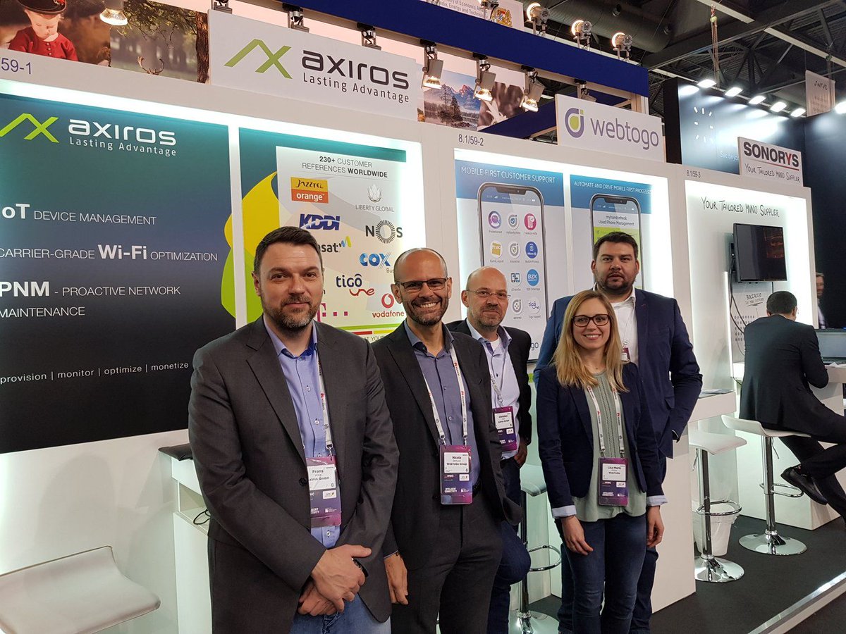 WebToGoMobile's tweet photo. That's it for #MWC2019
We had a blast this week w/ the @axiros1 team showing our solutions for #WiFiOptimisation. A big thank you to everyone who visited us and checked our applications and technology for premium customer support for #UsedSmartphones and #HomeNetworks https://t.co/Sf5F8kVmBj