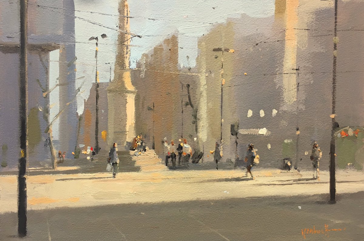 One of the Manchester plein paintings from this week, St Peter’s Square Exhibiting <a href="/contemporarysix/">Alex Reuben</a> in the up coming @northernboysart exhibition. April 6th preview. <a href="/BBCNWT/">BBC North West</a> <a href="/MENnewsdesk/">Manchester News MEN</a> <a href="/TheGEA_UK/">TheGoodEstateAgency</a> #exhibition #pleinairpainting #oilpainting #northernboysart #art #manchester #paint