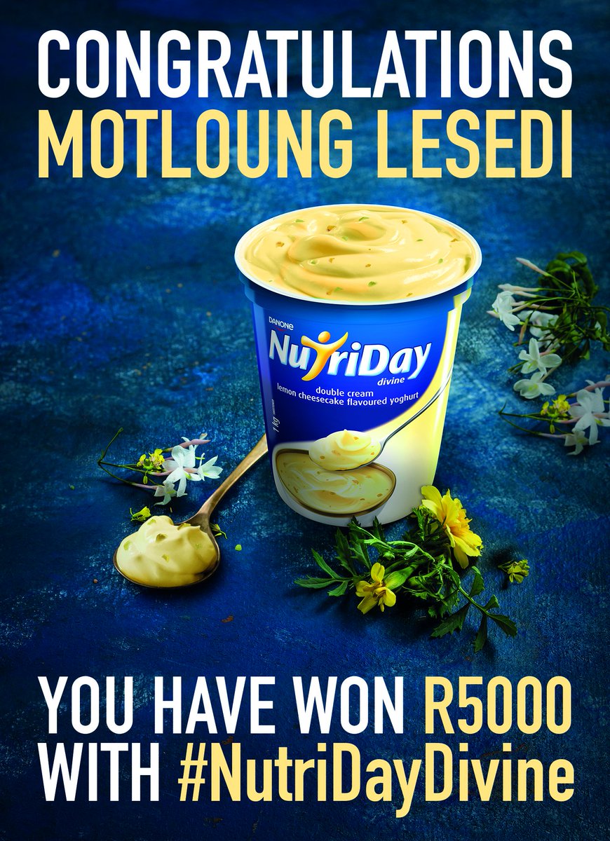 Congratulations @motlounglesedi! You have won R5000 with #NutriDayDivine and #MorningShowSA. Thank you to everyone who entered the competition. Stay tuned to @morningshowsa, weekdays at 6am on <a href="/etv/">@etv</a> for more entertainment and giveaways.