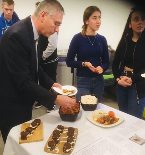 RHC_Food's tweet photo. Food Tech students put on a fantastic showcase of NPD dishes for the @Reaseheath executive team yesterday. Many thanks to @RHC_kitchen &amp; @harlechfoods for their support, the students love their embroidered chef jackets! see you at @HarlechExpo next week! https://t.co/00LT04pEcI