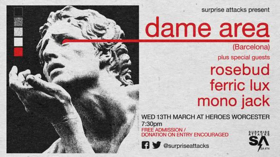 Surprise Attackszz (@surpriseattacks) on Twitter photo Thanks to they who came down to @Annies_Worcs last night. @AWandICIC #SKORA and #deadkiwis KIDS, YOU FUCKING KILLED. IT. Next up this blazing little *fucker* of a gig <a href="/heroesworcester/">Heroes Bar</a> - and yes it’s FREE IN. *AND* it’s an amazing bill. You might as well come. By JESUS. Thanks to they who came down to @Annies_Worcs last night. @AWandICIC #SKORA and #deadkiwis KIDS, YOU FUCKING KILLED. IT. Next up this blazing little *fucker* of a gig <a href="/heroesworcester/">Heroes Bar</a> - and yes it’s FREE IN. *AND* it’s an amazing bill. You might as well come. By JESUS.