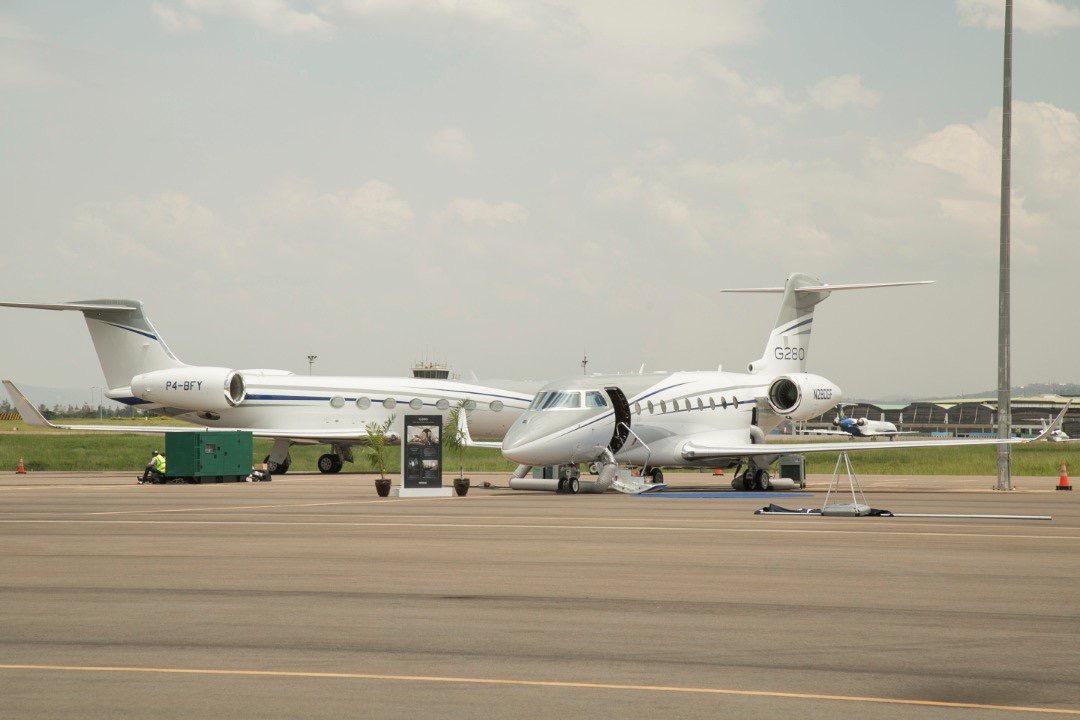 RwandaCAA's tweet photo. Static Show at Kigali International Airport
#AVAF19
#GulfstreamJets
#airshow2019 https://t.co/JnfBee3Q2O