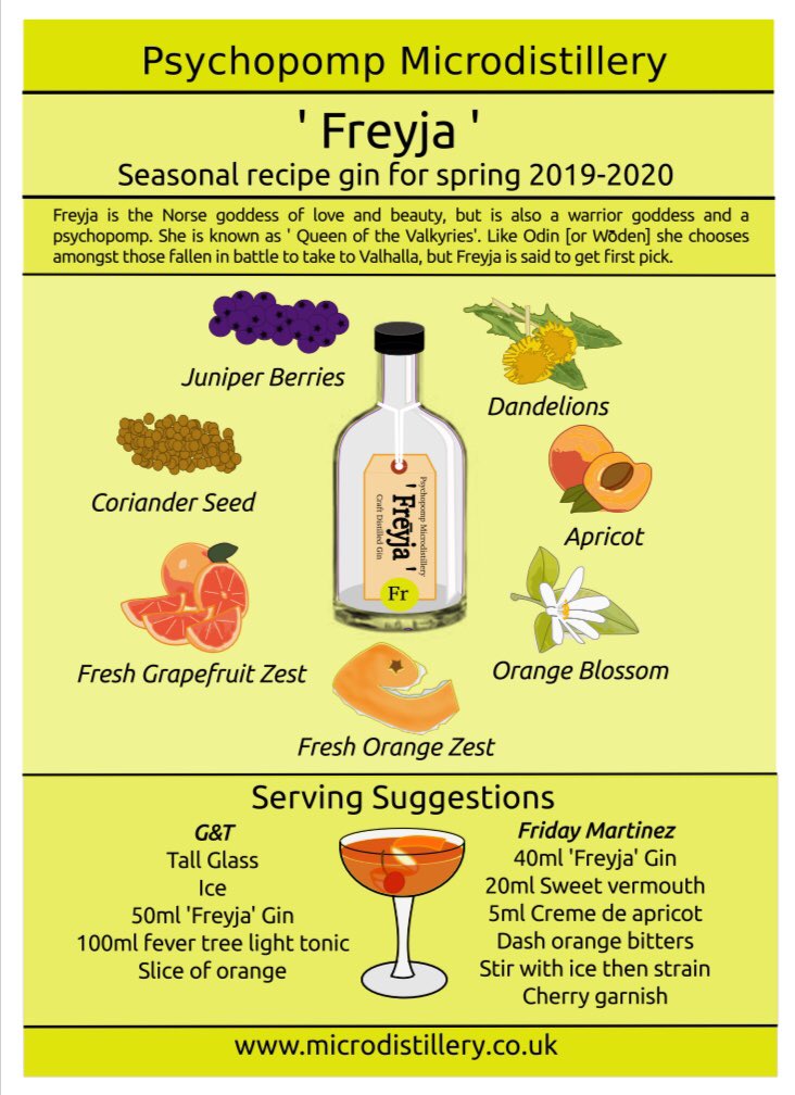PsychopompMD's tweet image. Spring has arrived in the distillery! Introducing our new recipe for 2019 ‘Freyja’ microdistillery.co.uk/ecom/freya-gin… #springgin #gin #bristolgin #bristol