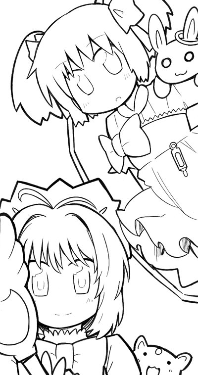 某まどかに似た謎キャラと某さくらに似た謎キャラ 