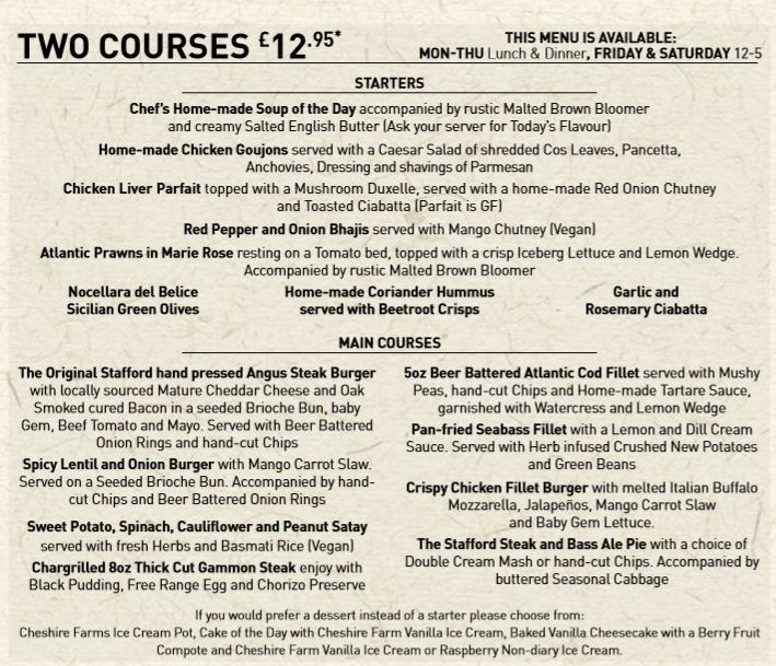 TheStaffordArms's tweet photo. Stay warm and dry and enjoy our 2-course menu available today 12 until 5pm we have half price prosecco available too! #homecooked #homemade #countrypub #halfprice #2course #prosecco @staffschambers @staffsliving @enjoystaffs @insta_stoke https://t.co/PCEc8c2Svx