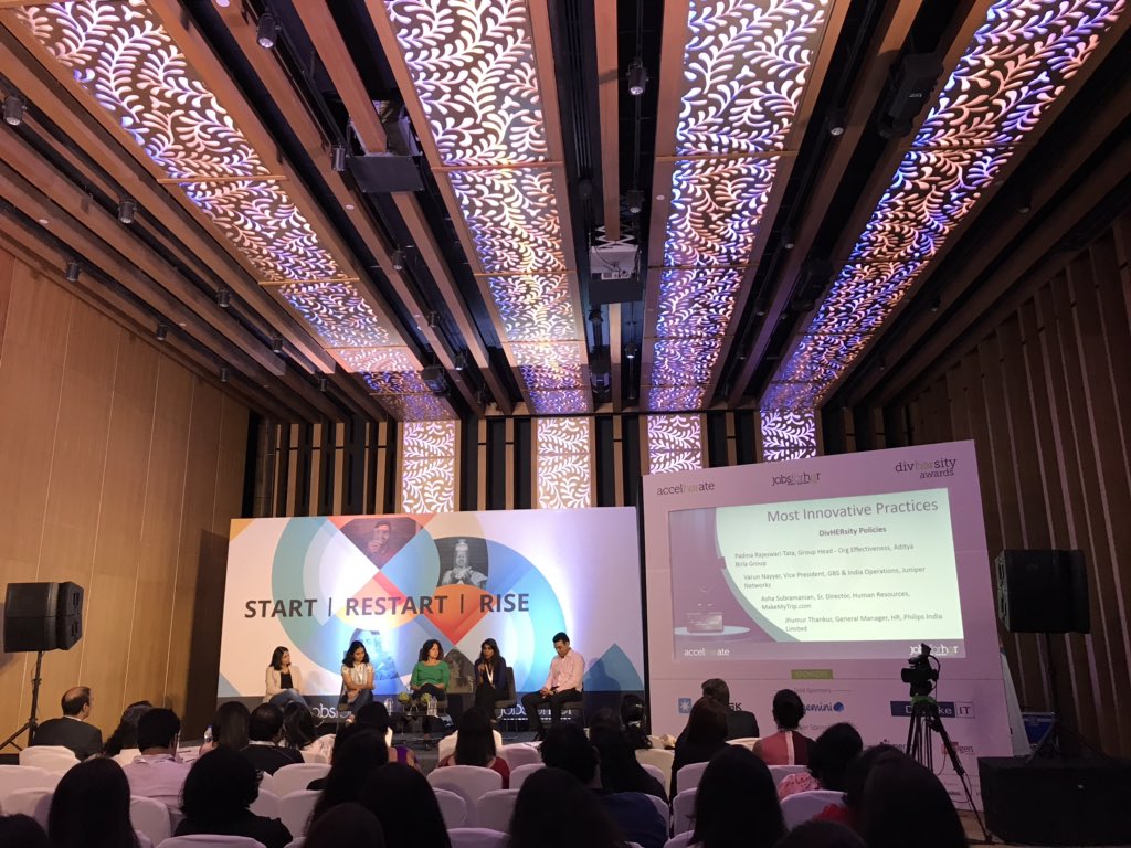 herkeyofficial_'s tweet photo. Panel discussion on best hiring and #DivHERsity policies @AdityaBirlaGrp @JuniperNetworks @MakeMyTrip @philipsindia #AccelHERate2019 #NeedForDivHERsity #JobsForHer https://t.co/oCwodgBpzQ