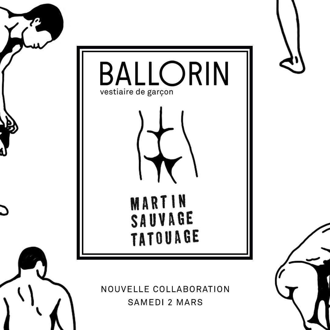 BALLORIN's tweet photo. Lancement demain de notre nouvelle collab avec le talentueux illustrateur et tatoueur Martin Sauvage ! Des pièces qui vont porter haut notre amour commun du style, de la fête et du 🔞. #gaysexycool #collab #mode https://t.co/45tpmkuoJE