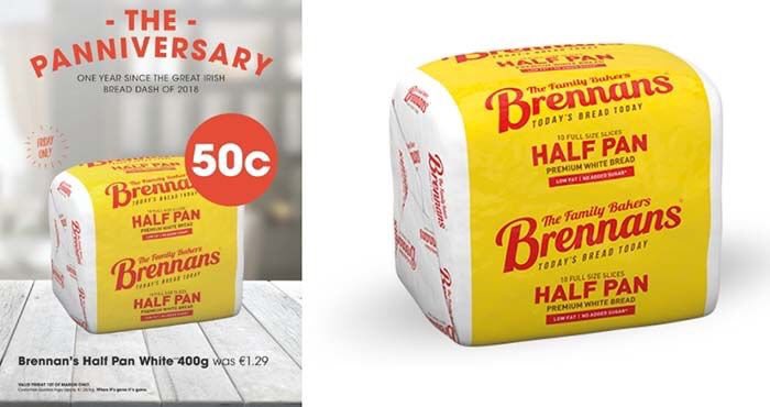 PositiveIreland's tweet photo. Absolutely brilliant, to mark 1 year #panniversary of #BeastFromTheEast @CentraIRL are selling half pans for 50c #armabreaddon #stormemma #BeastFromTheEast 🍞 @Becs0801 @Martyb1985 https://t.co/E7DbNtSwxR