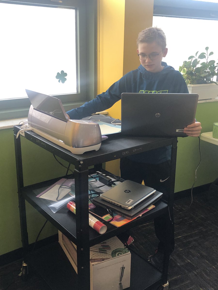 DLInnovationCTR's tweet image. Tech Helper Adam got our newest Makerspace item the Cricut Air working!  #cricutair #makerspace #techhelper #DLInnovation #DLProud