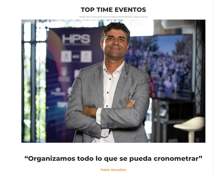 Top Time Eventos es parte de nuestro equipo 😁.

Por esta razón, entre muchas otras, queremos compartir con ustedes la entrevista que le ha hecho el periódico El Mundo a Pablo González Cardona, la cabeza visible de un gran grupo.

Les dejamos el enlace: elconfitalrun.com/?p=1933