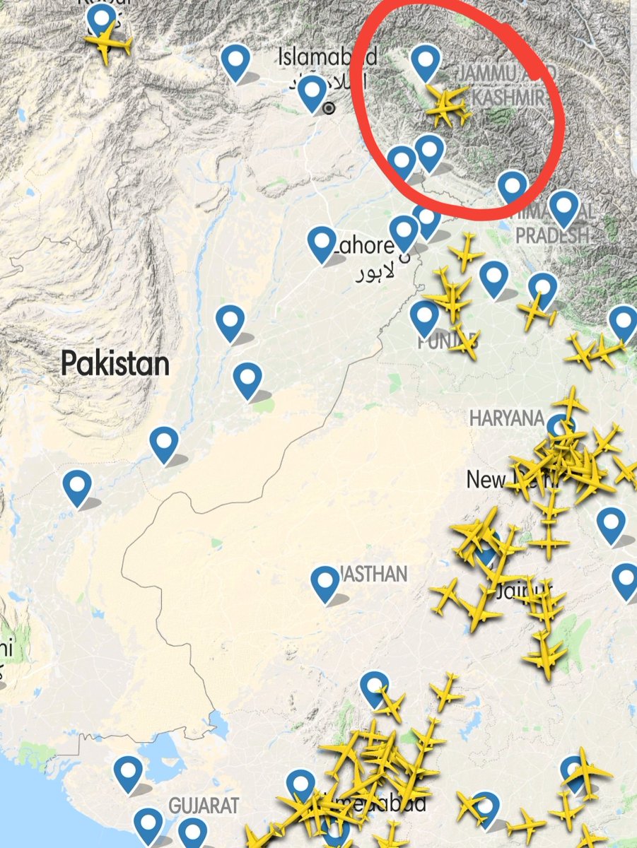 SabeTheApple's tweet photo. @AP @AirportPakistan Why are planes flying into Kashmir yet the rest of Pakistan is closed? https://t.co/gwWG1h5FLd