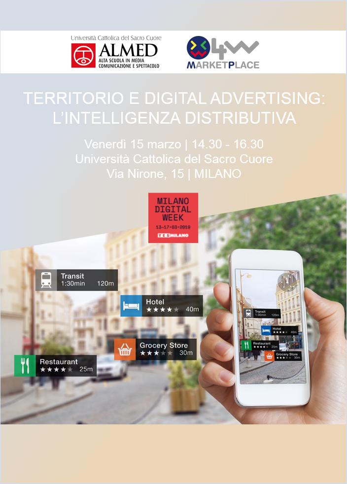 15 marzo, Workshop 4W all'Università Cattolica, #MilanoDigitalWeek : Territorio e digital advertising: l'intelligenza distributiva. Organizzato da #4wmarketplace e #MasterInDigitalCommunicationsSpecialist #Almed

Accesso gratuito con registrazione: eventbrite.it/e/biglietti-te…