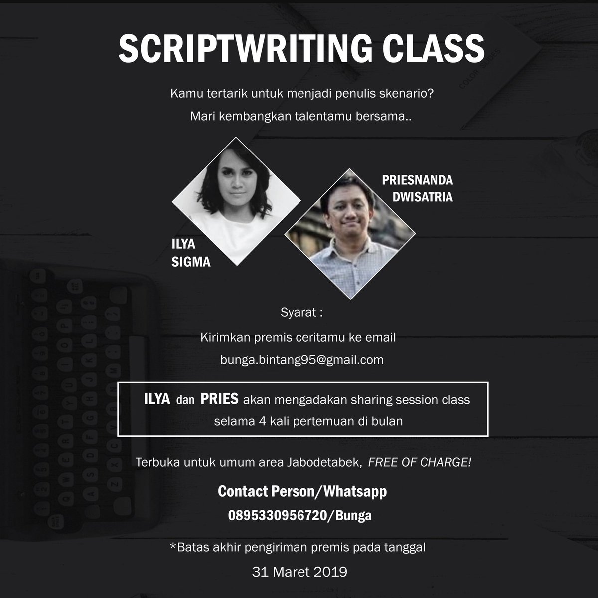 Ikutan yuk! Kita ngobrol, sharing dan belajar bareng. Sampai jumpa di bulan April!!!

<a href="/kurawa/">RUDI VALINKA</a>