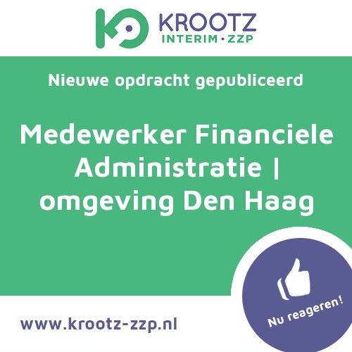 BanenGemeente's tweet photo. KROOTZ ZZP | Nieuwe opdracht: Medewerker Financiele Administratie | omgeving Den Haag - Reageer snel! https://t.co/ztgMuPufK1 #zzp #freelance #interim #krootz https://t.co/lhOjEYrqol