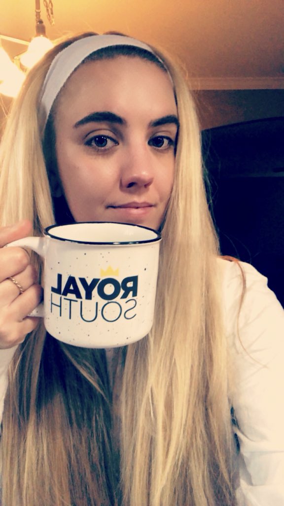 SBSwags's tweet photo. The early morning struggle is real.  And yes, I’m drinking out of our merchandise 💁🏼‍♀️ https://t.co/JlQldAGj38
