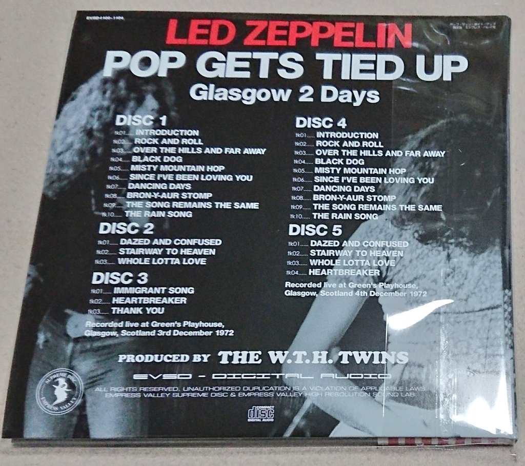 Led Zeppelin『POP GETS TIED UP』(1972/12/3,4 Glasgow, 5CD EVSD