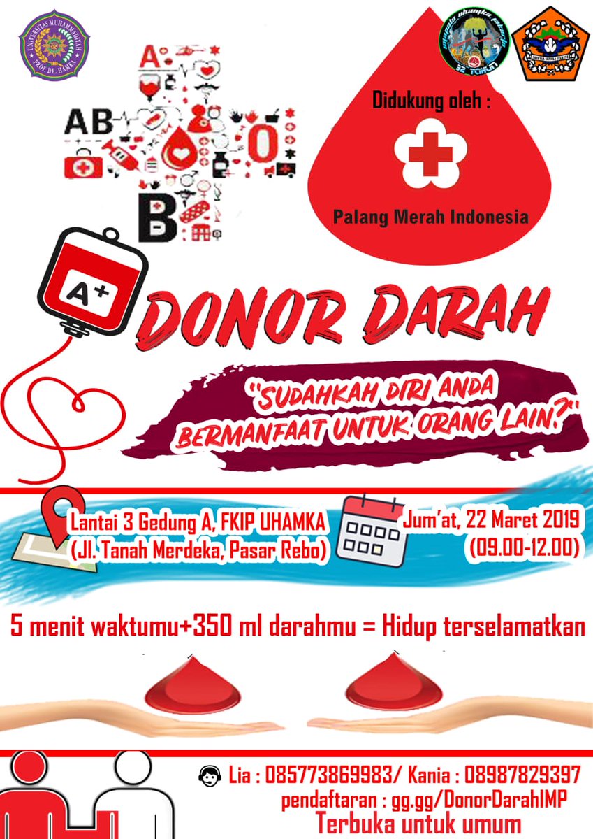 IMAPALAUHAMKA's tweet photo. Yukkk untuk teman-teman yang ingin ikut berpartisipasi mendonorkan darahnya untuk saudara saudari kita yg membutuhkan, bisa langsung mendaftarkan diri kalian ke sekretariat kami atau hubungi CP yg tertera :) #SalamLestari https://t.co/ZpRVNaVDRA