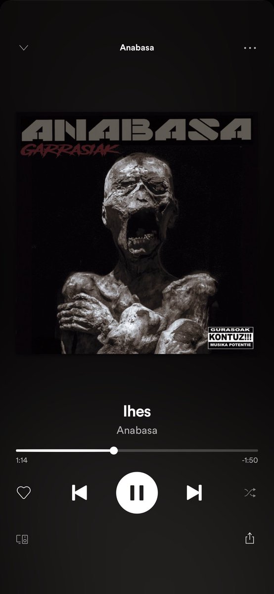 AnabasaBand's tweet photo. Se nos puede escuchar en Spotify, y en redes sociales varias. Solo hay que elegir una canción y darle a la flechita. #metal #Spotify #garrasiak #ihes #bassguitar #drums #voice #euskalcore https://t.co/lkgWUZVBnG