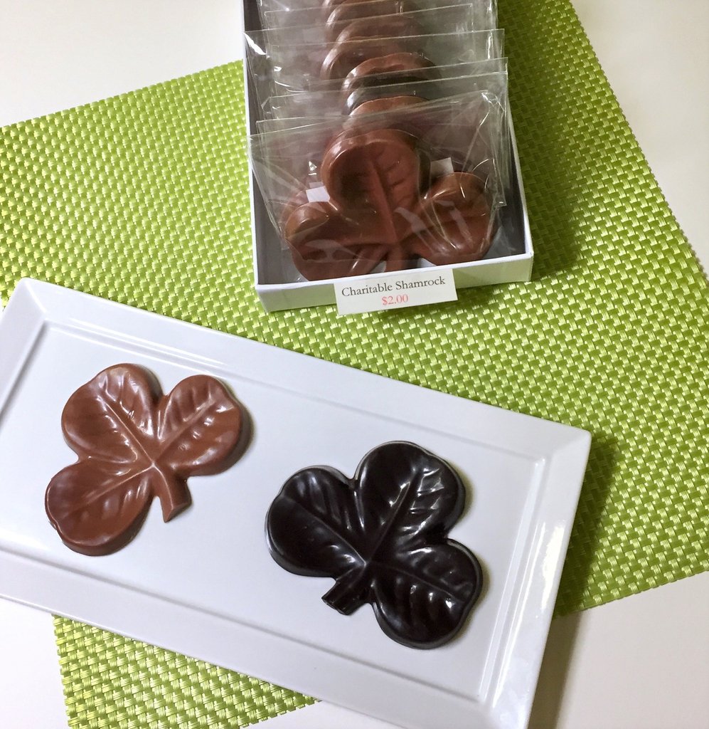 SweetDesignsOH's tweet photo. We are proud to be partnering with The Edna House, whose vision is that every woman who desires sobriety has the opportunity to achieve it.  $1 from every chocolate shamrock sale will go to the Edna House.  Stop in the store to learn more.  #sobriety #recovery #mentalhealth https://t.co/2aik5Ueoko