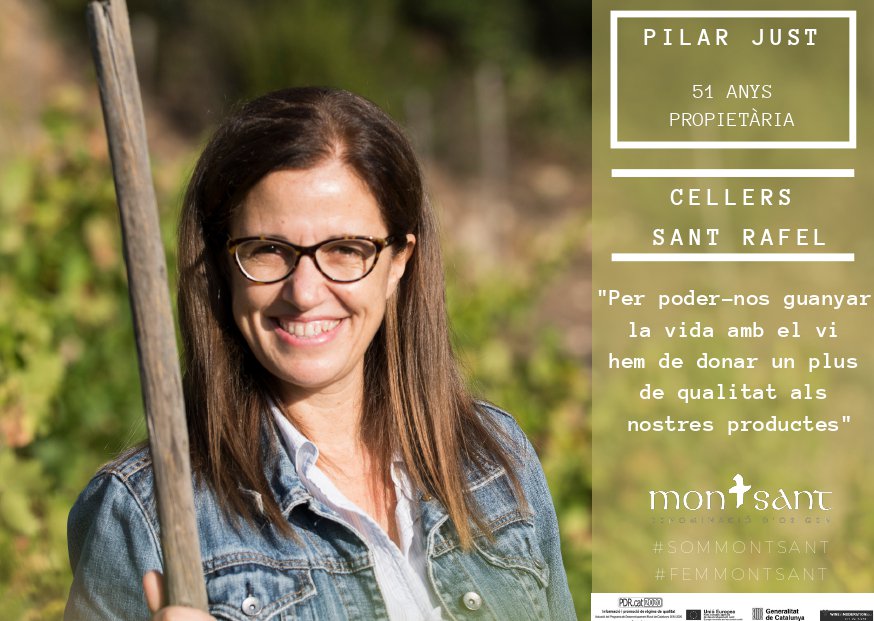 Pilar Just és propietària de <a href="/cellersstrafel/">Cellers Sant Rafel</a> i presidenta de la #DOMontsant La seva relació amb el vi va ser gairebé de rebot i des de llavors ha treballat per aconseguir la màxima qualitat d'uns vins que han de permetre mirar cap al futur amb optimisme #SomMontsant #FemMontsant