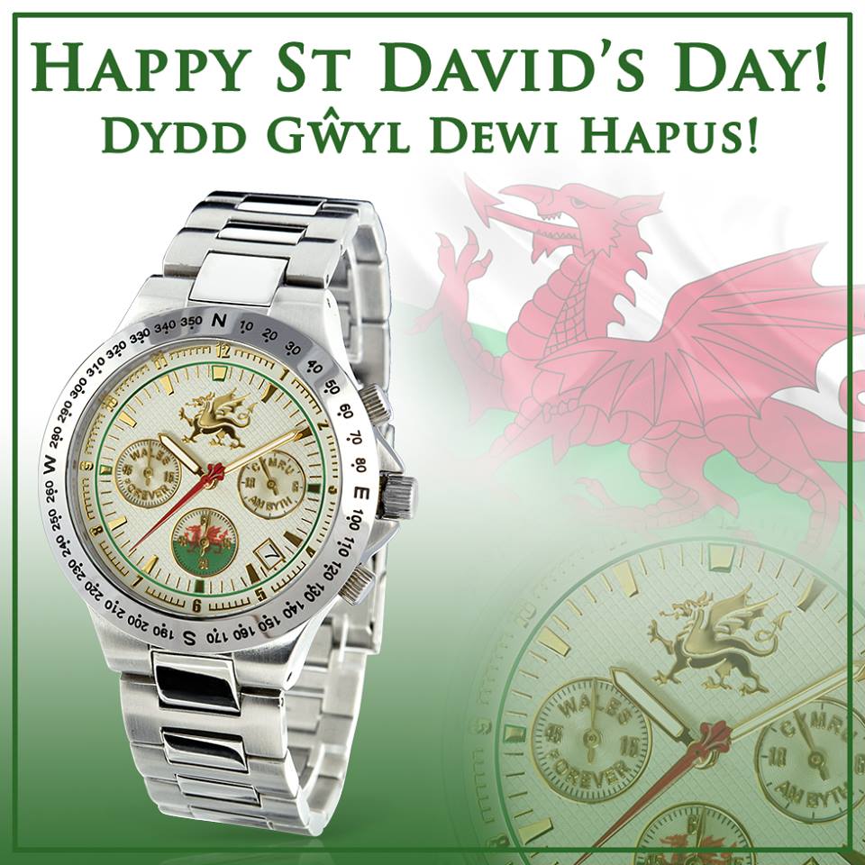 Wear a statement of your pride in glorious Wales and celebrate St. David's Day in style with a stainless steel men's chronograph watch with FREE personalisation. Happy St. David's Day! bit.ly/2T6oImE #StDavidsDay #DyddGŵylDewi #CymruamByth