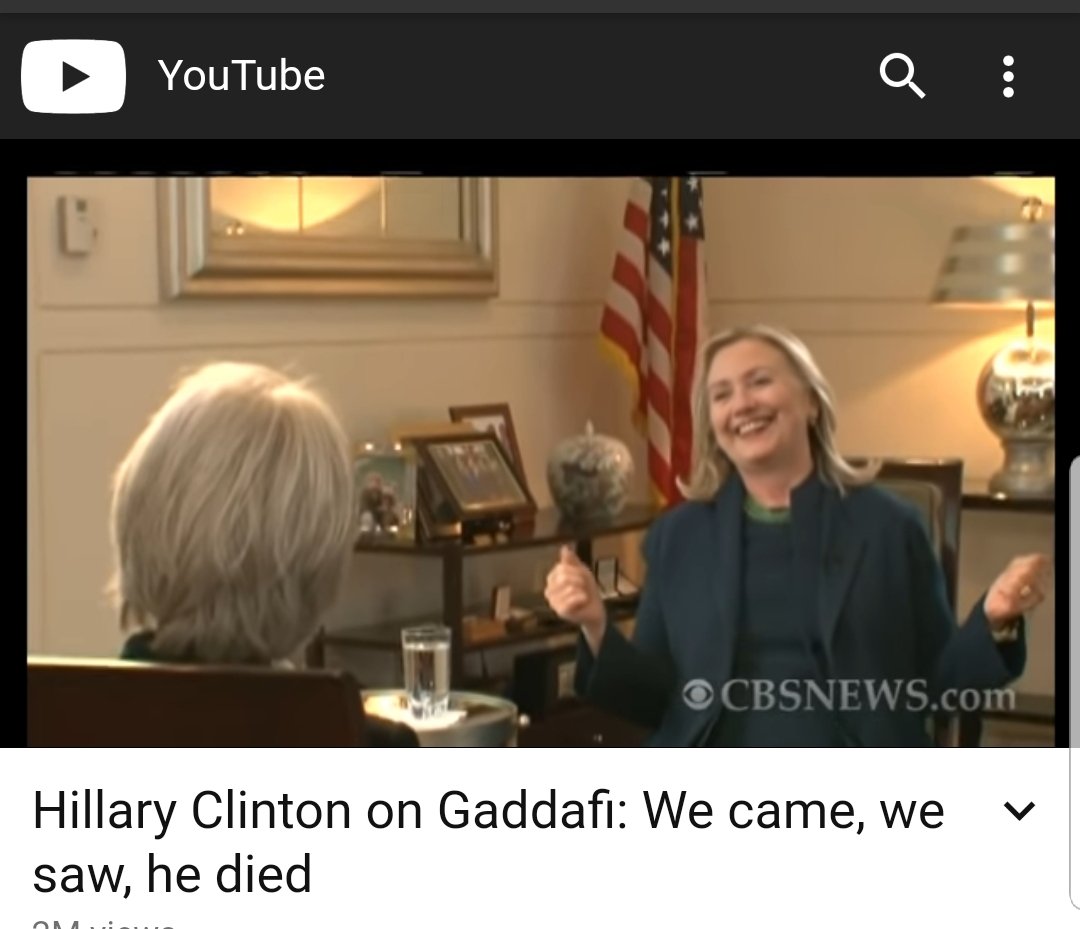 GaetaSusan's tweet photo. What normal person finds so much Joy in murder. She should be charged with Crimes against Humanity. #GatesOfHellAreOpen #NeverForgetBenghazi #EspionageAct #PrivateServer @realDonaldTrump @VP @tedcruz @Jim_Jordan @RepMattGaetz @RandPaul @SenMikeLee https://t.co/zbx6YlXyBM https://t.co/fIe6N31j3C