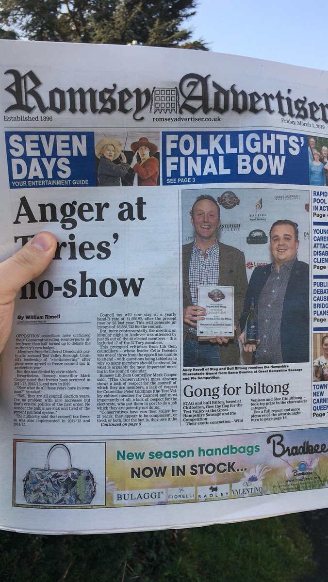 In a world of tech and live feeds, it’s still fab to be on the front cover of the #local newspaper (for good reasons) <a href="/HampshireFare/">Hampshire Fare</a> <a href="/romseyadv/">Romsey Advertiser</a> <a href="/romseyadver/">Romsey Advertiser</a>